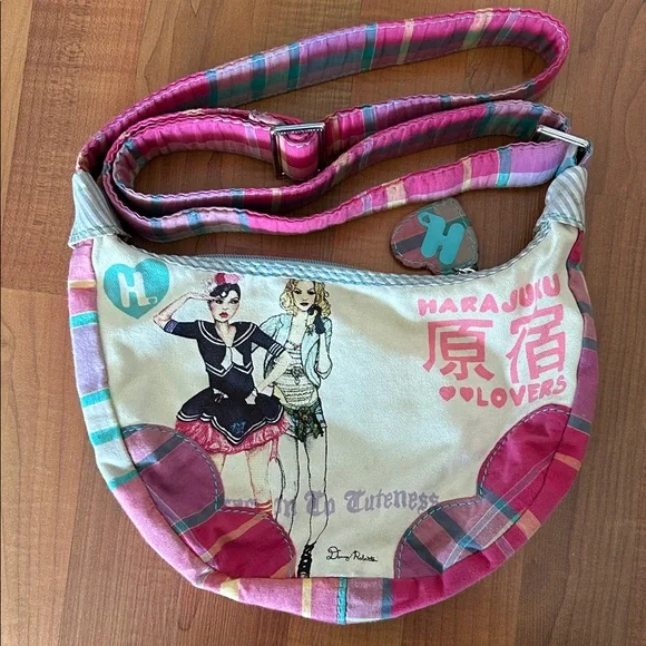 Harajuku Lovers Colorful Graphic Shoulder Bag - Picture 3 of 4